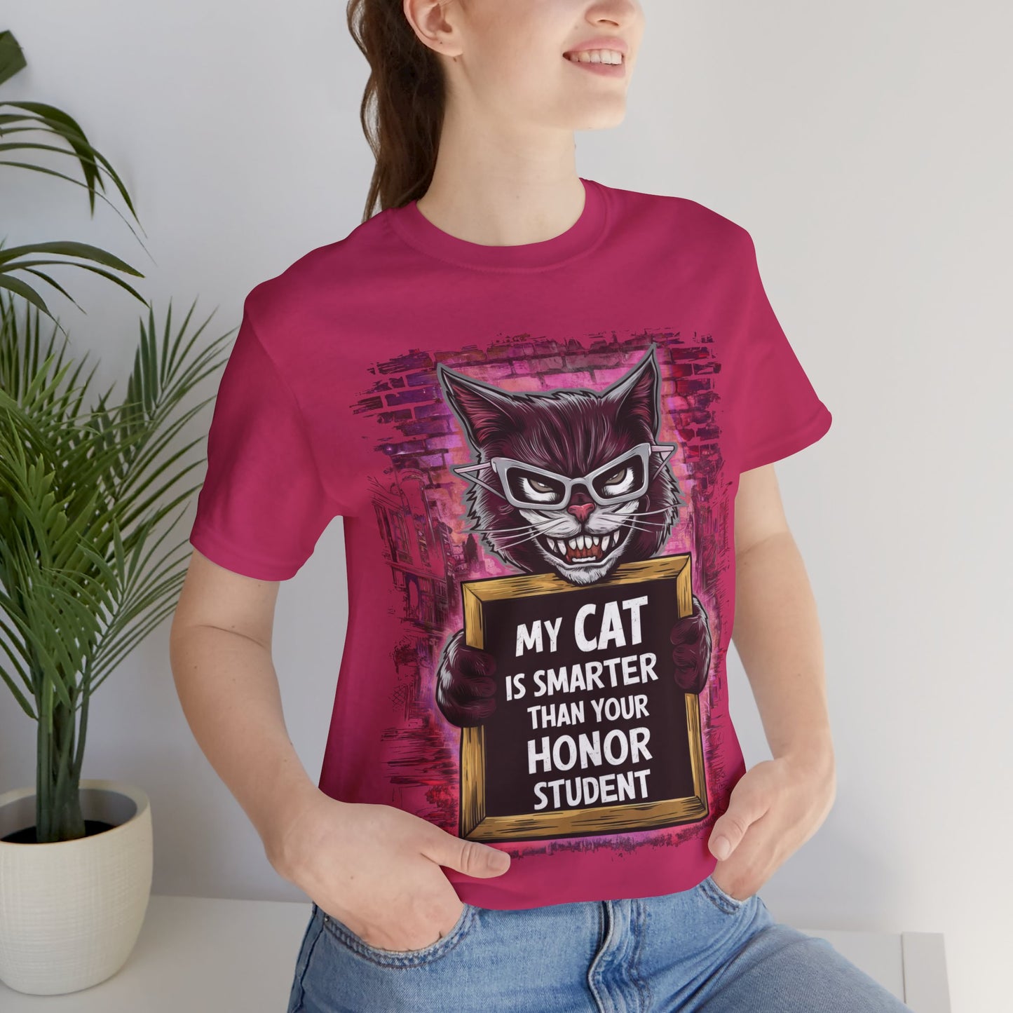 My Cat is Smarter Than Your Honor Student - Cat Lover’s T-Shirt by Stichas T-Shirt Company