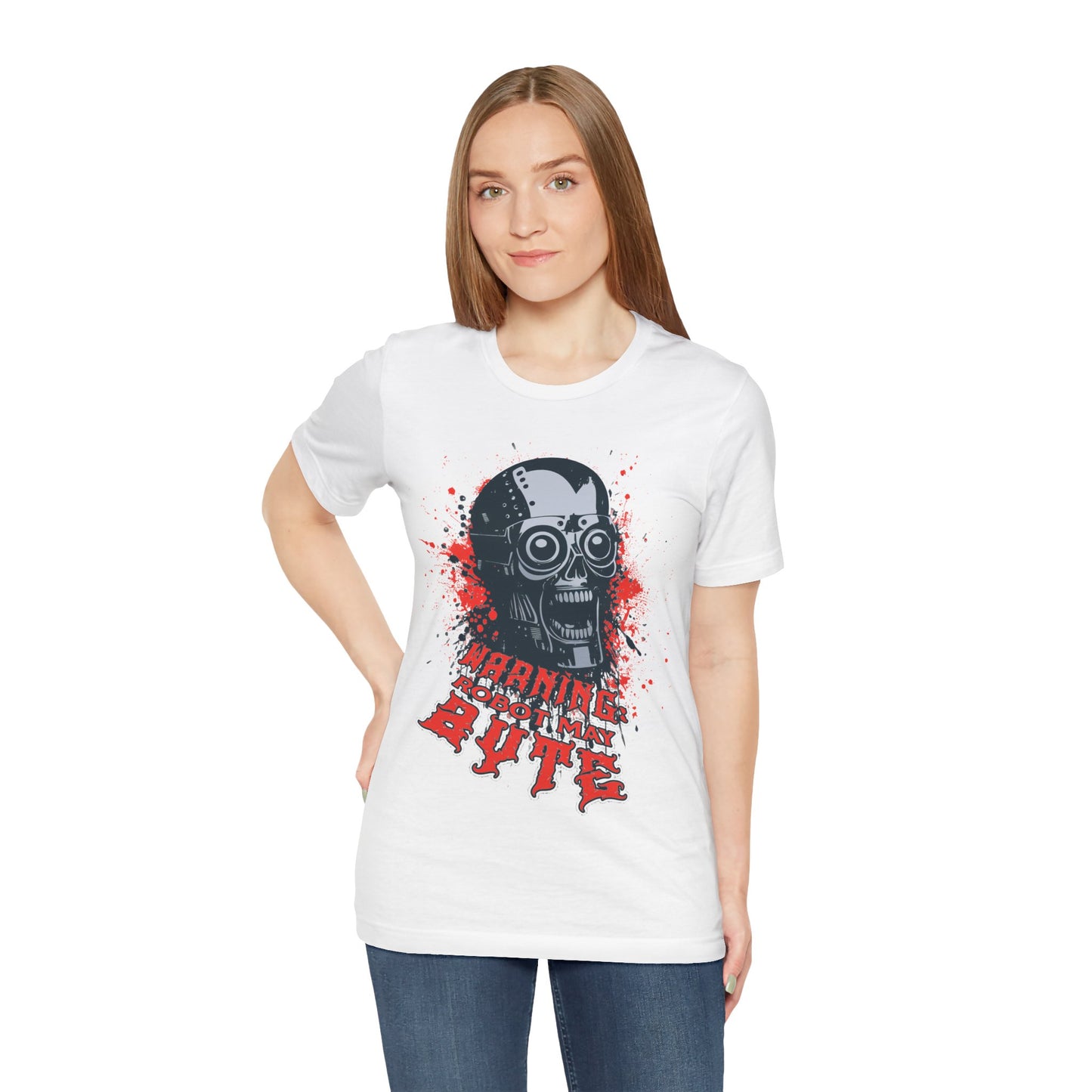 Warning: Robot May Byte - Horror T-Shirt by Stichas T-Shirt Company
