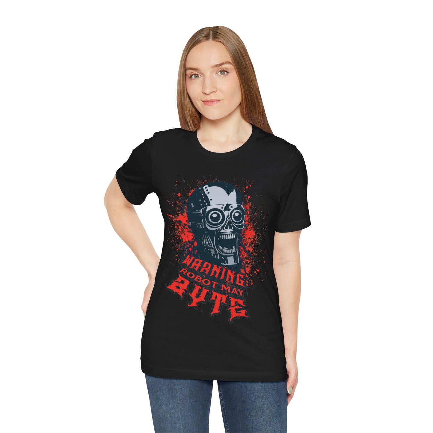 Warning: Robot May Byte - Horror T-Shirt by Stichas T-Shirt Company