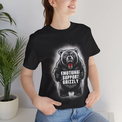 Emotional Support Grizzly - Funny - T-Shirt by Stichas T-Shirt Company