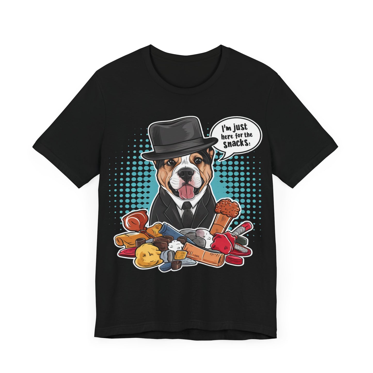 I’m Just Here for the Snacks – Dog Lover T-Shirt by Stichas T-Shirt Company