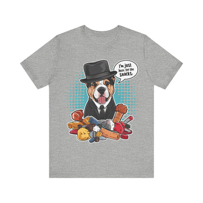 I’m Just Here for the Snacks – Dog Lover T-Shirt by Stichas T-Shirt Company