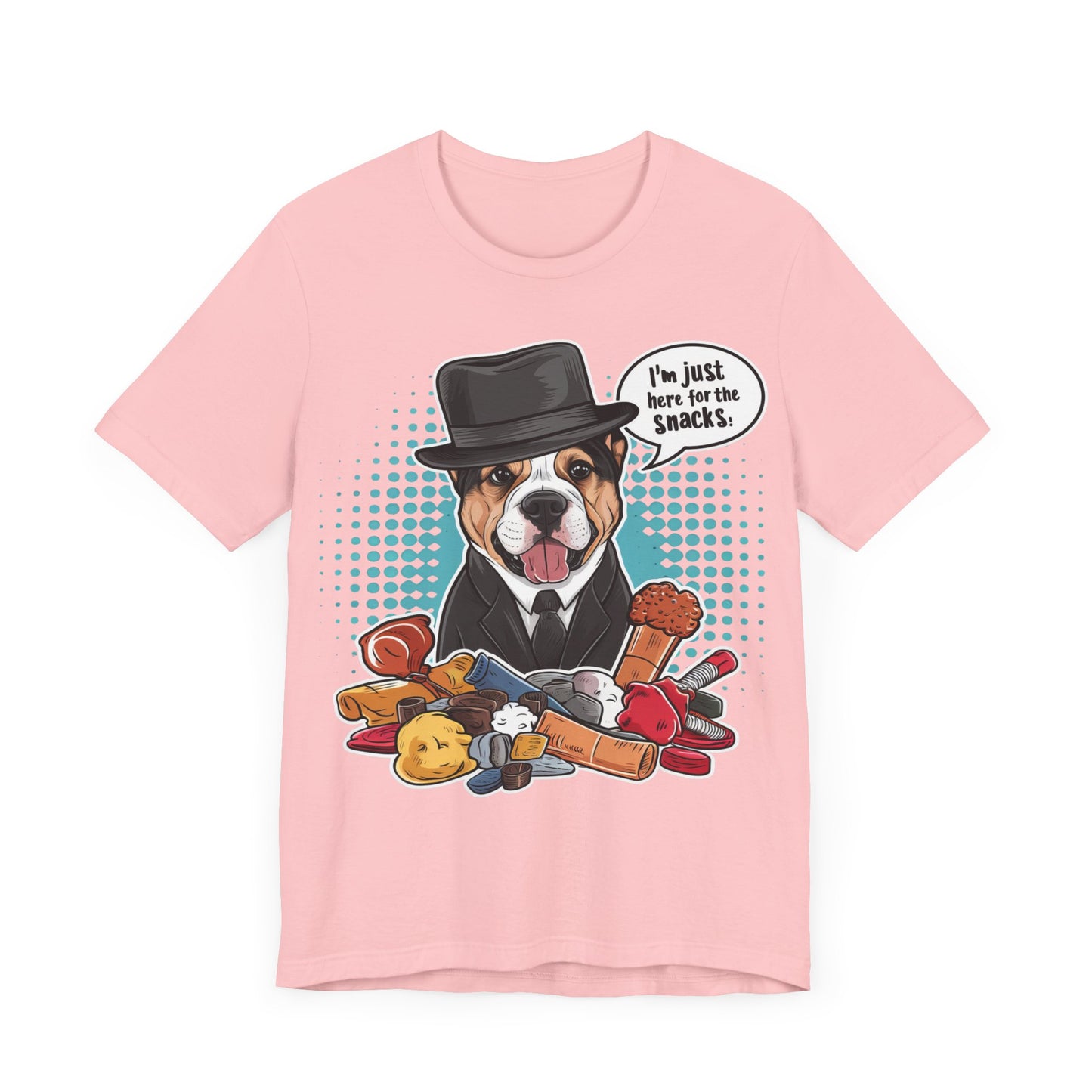 I’m Just Here for the Snacks – Dog Lover T-Shirt by Stichas T-Shirt Company