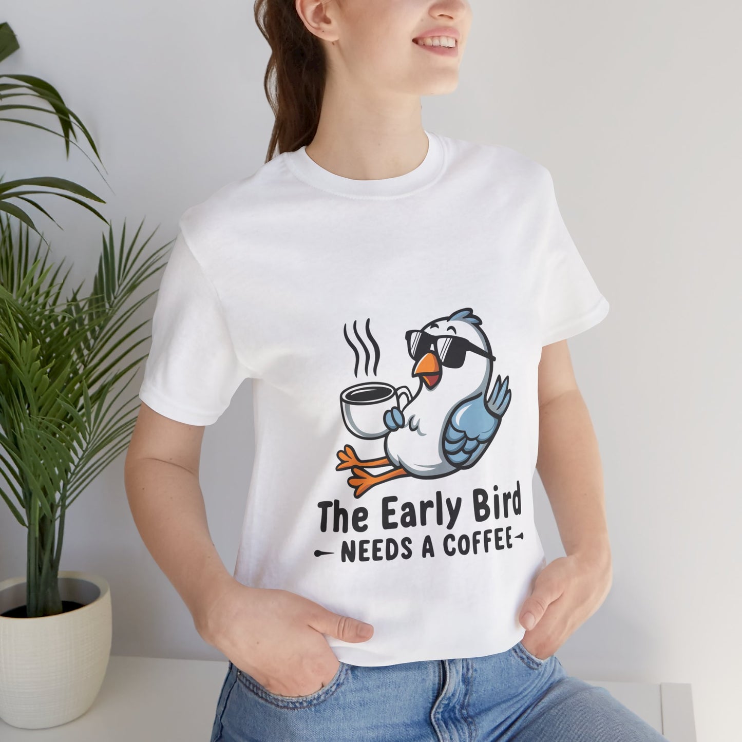 The Early Bird Needs a Coffee - Funny Morning Bird T-Shirt by Stichas T-Shirt Company