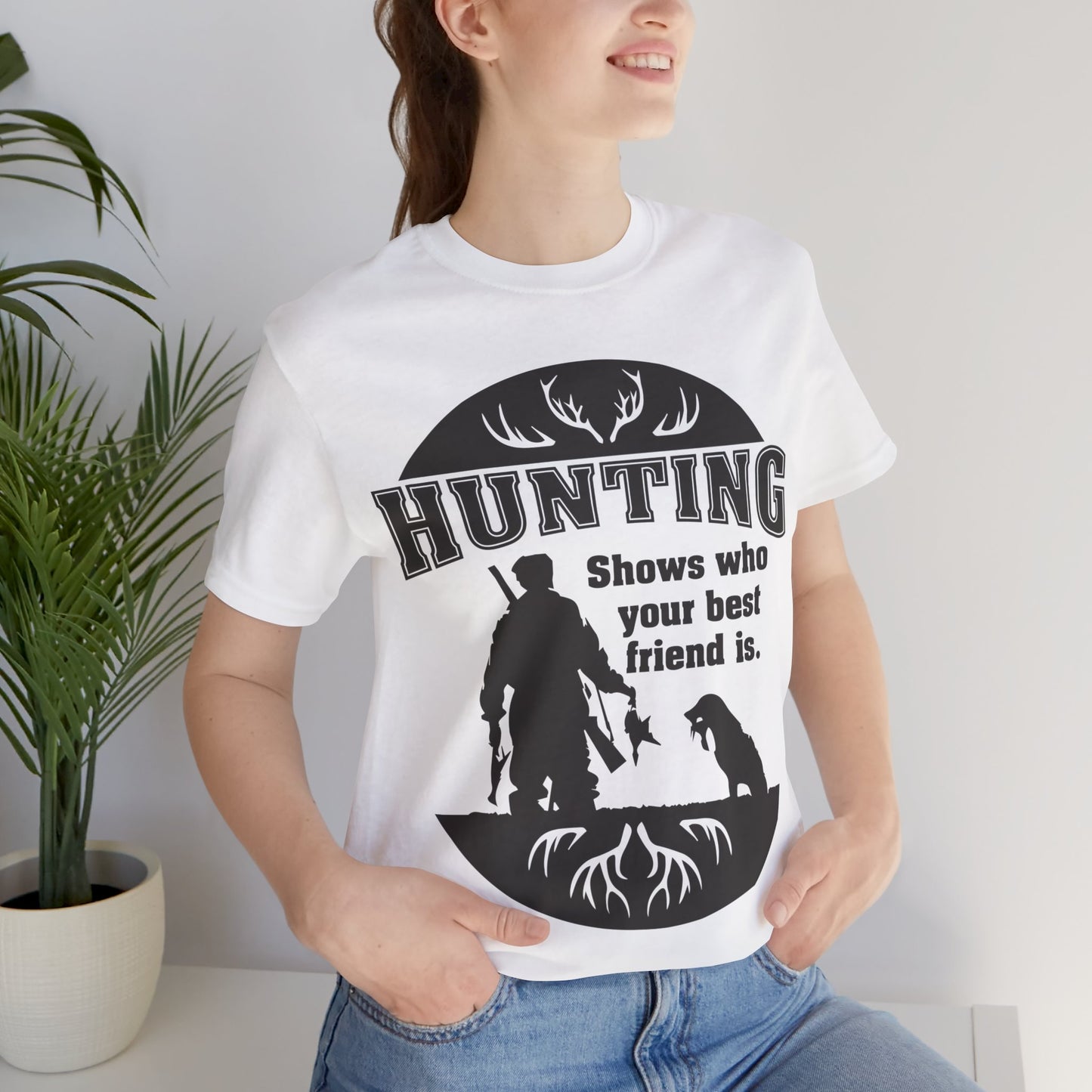 Man and Dog Hunting. Man's Best Friend. Dog and Man on a hunt. Short Sleeve Tee