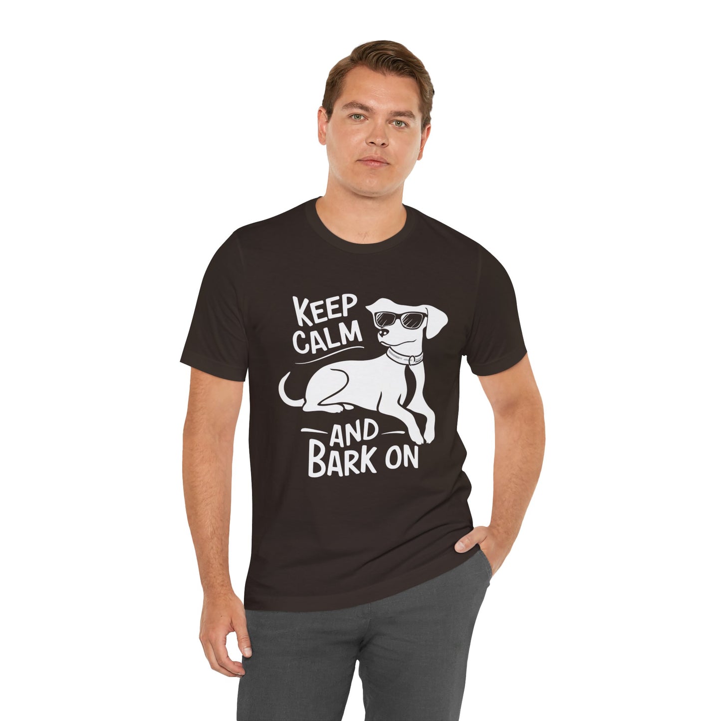 Keep Calm and Bark On - Funny Dog Lover T-Shirt by Stichas T-Shirt Company