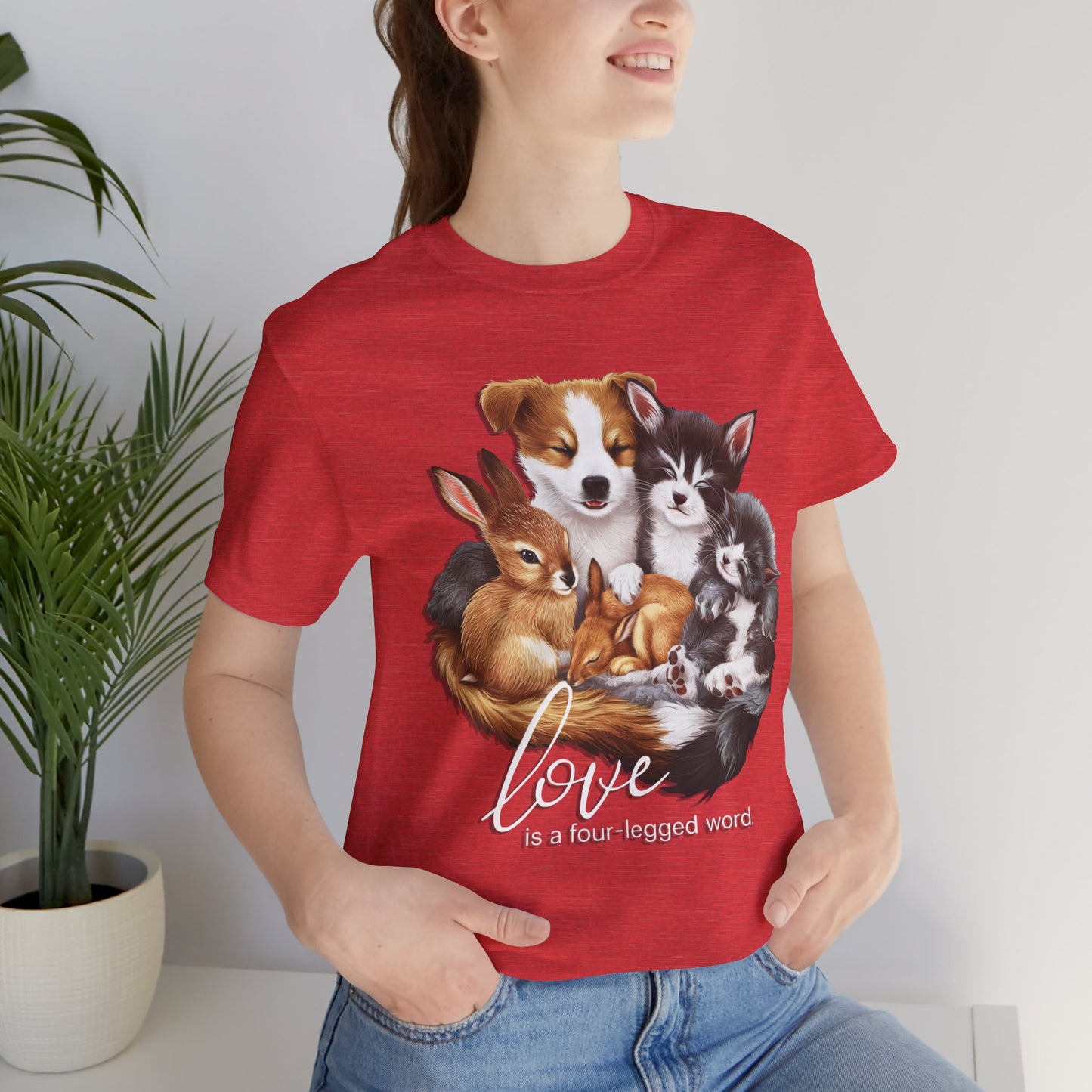 Love is a Four-Legged Word – Heartwarming Animal Lover T-Shirt by Stichas T-Shirt Company