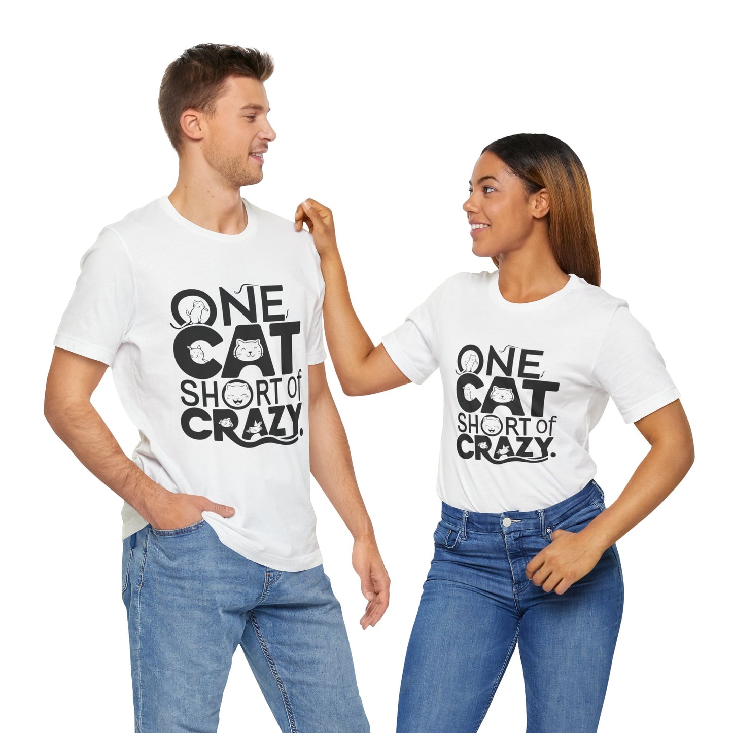 One Cat Short of Crazy - Funny Cat Lover T-Shirt by Stichas T-Shirt Company