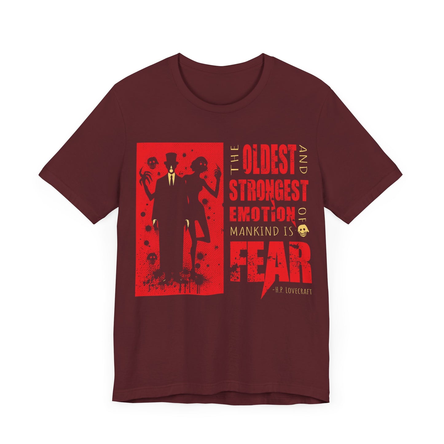 The Oldest Emotion is Fear – H.P. Lovecraft Nameless Horror T-Shirt by Stichas T-Shirt Company