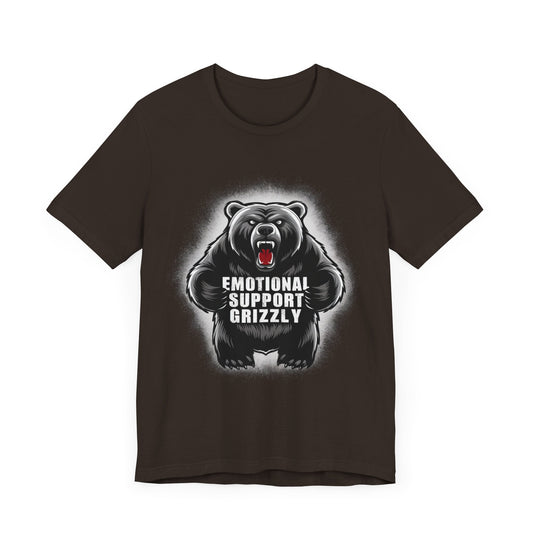 Emotional Support Grizzly - Funny - T-Shirt by Stichas T-Shirt Company