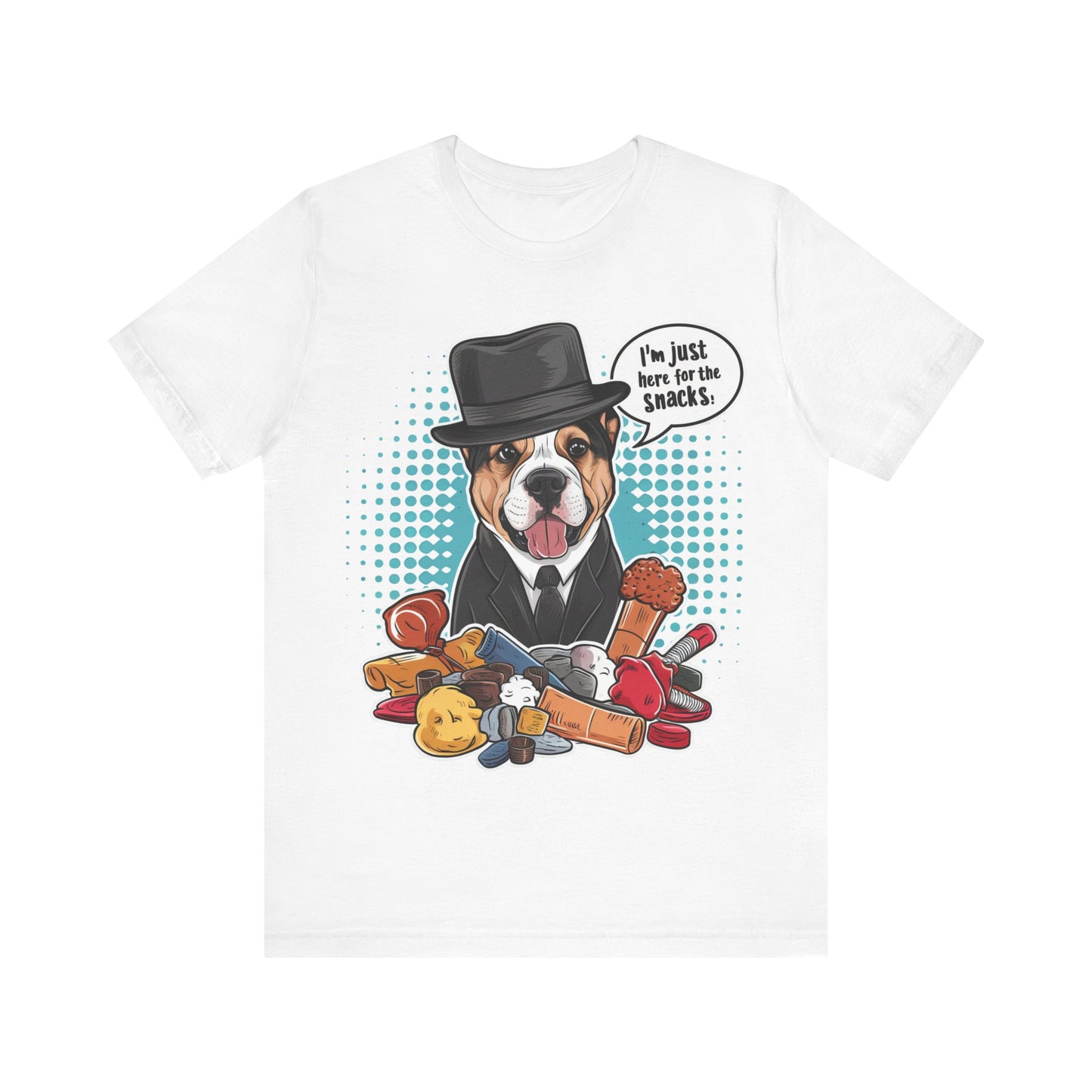 I’m Just Here for the Snacks – Dog Lover T-Shirt by Stichas T-Shirt Company