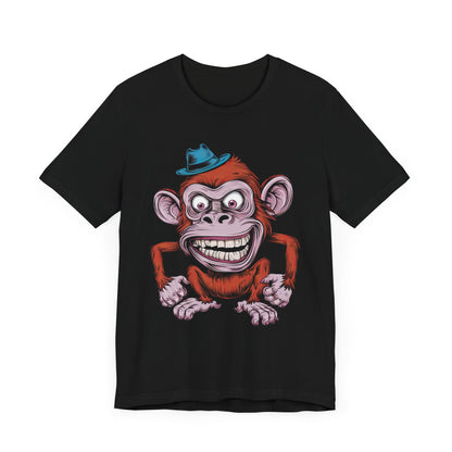 Crazy Monkey in a Hat - Funny - T-Shirt by Stichas T-Shirt Company