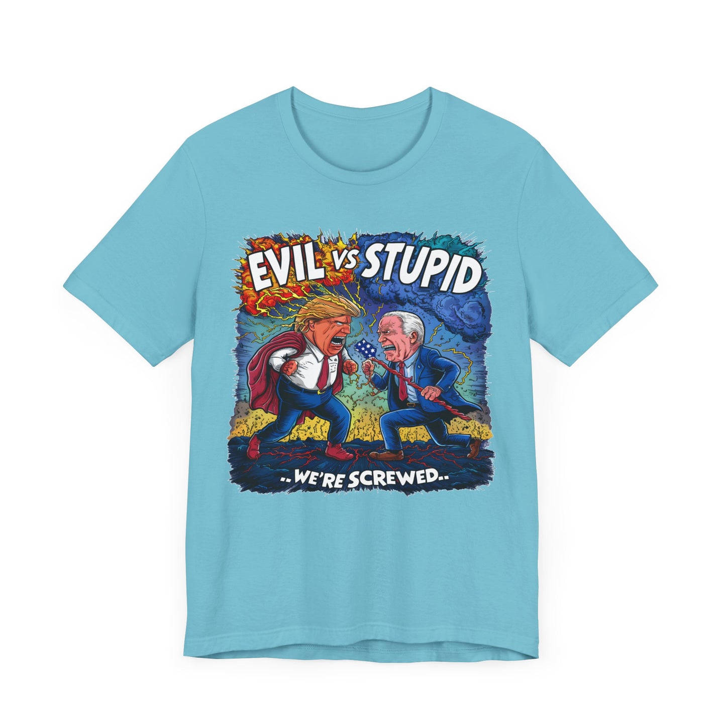 Evil Vs. Stupid - Political - T-Shirt by Stichas T-Shirt Company