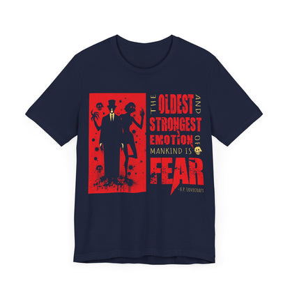 The Oldest Emotion is Fear – H.P. Lovecraft Nameless Horror T-Shirt by Stichas T-Shirt Company