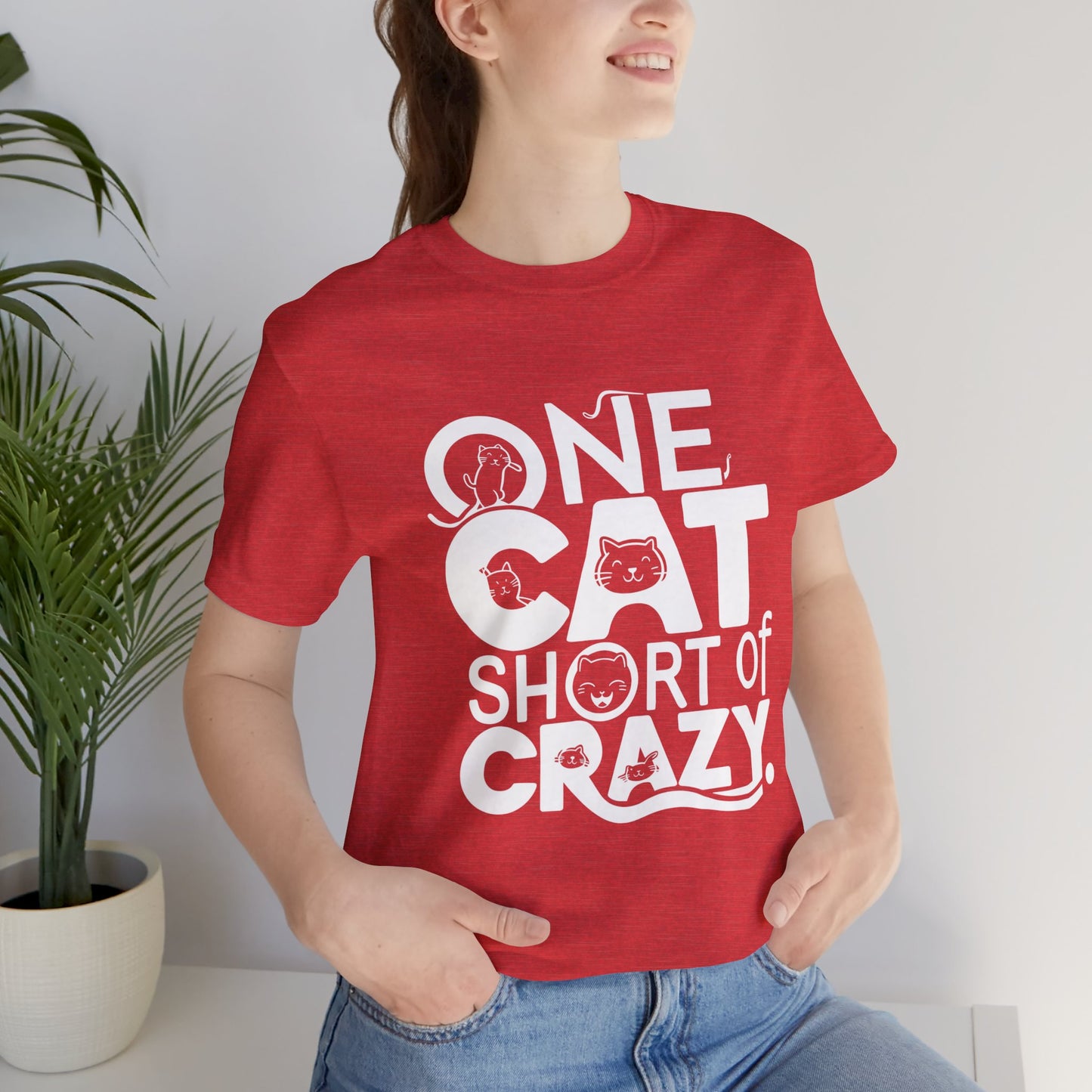 One Cat Short of Crazy - Funny Cat Lover T-Shirt by Stichas T-Shirt Company