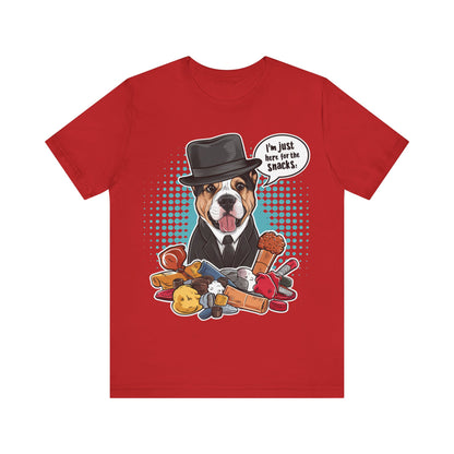 I’m Just Here for the Snacks – Dog Lover T-Shirt by Stichas T-Shirt Company