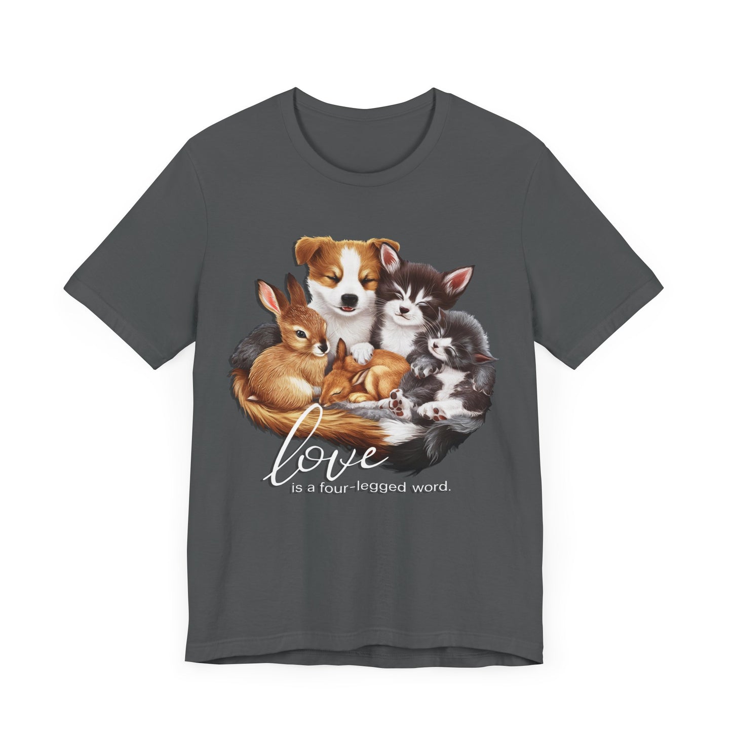 Love is a Four-Legged Word – Heartwarming Animal Lover T-Shirt by Stichas T-Shirt Company