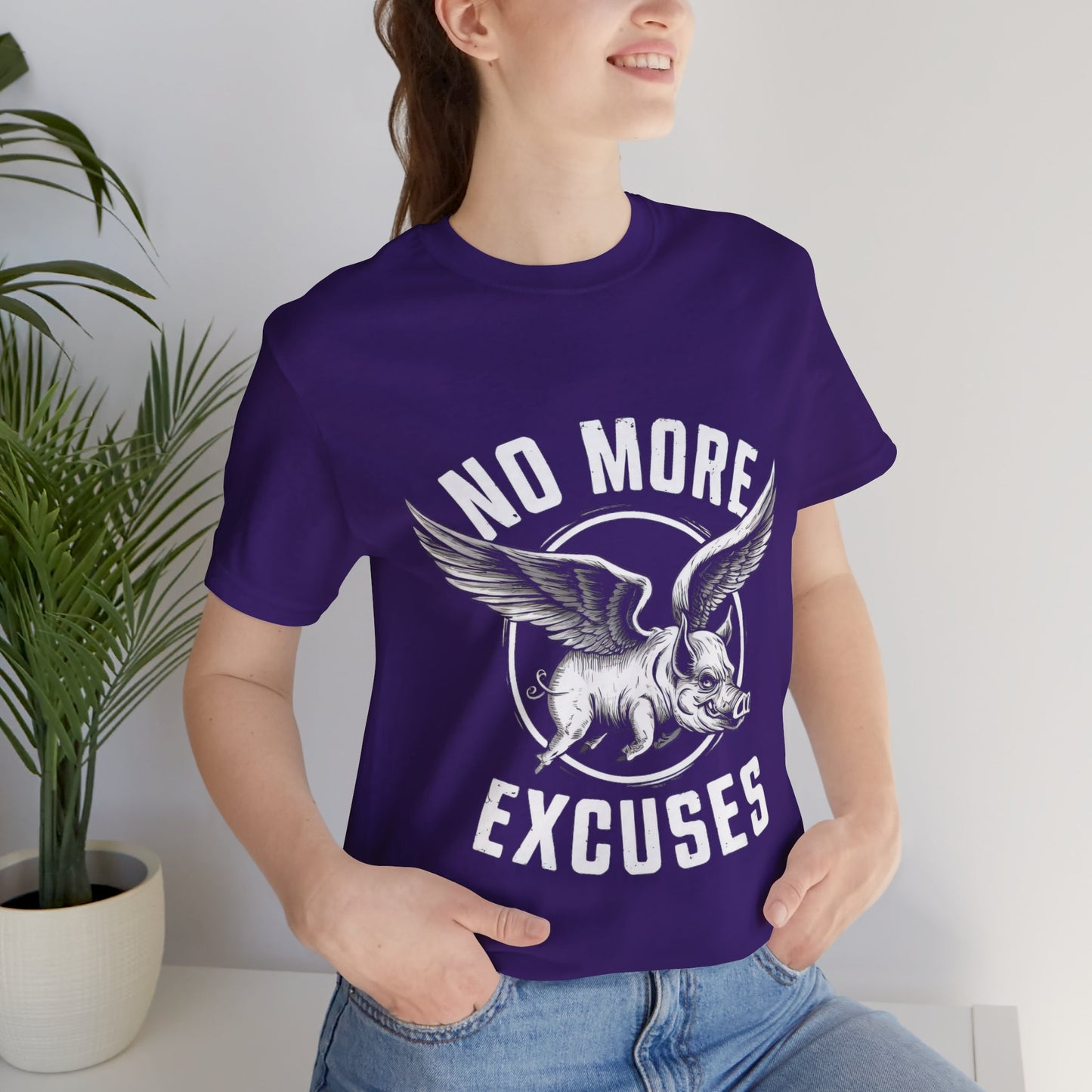 Pig Flying - No More Excuses - Funny T-Shirt by Stichas T-Shirt Company