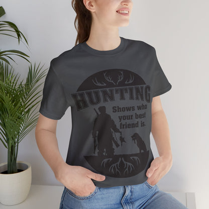 Man and Dog Hunting. Man's Best Friend. Dog and Man on a hunt. Short Sleeve Tee