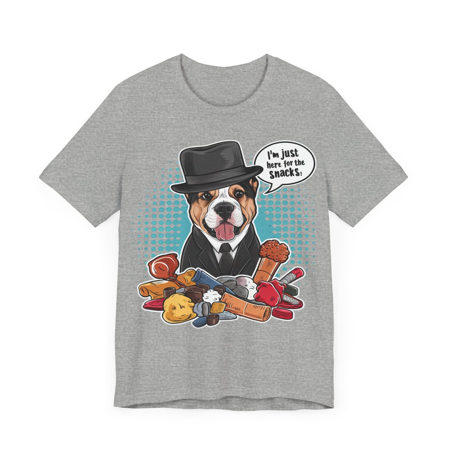 I’m Just Here for the Snacks – Dog Lover T-Shirt by Stichas T-Shirt Company