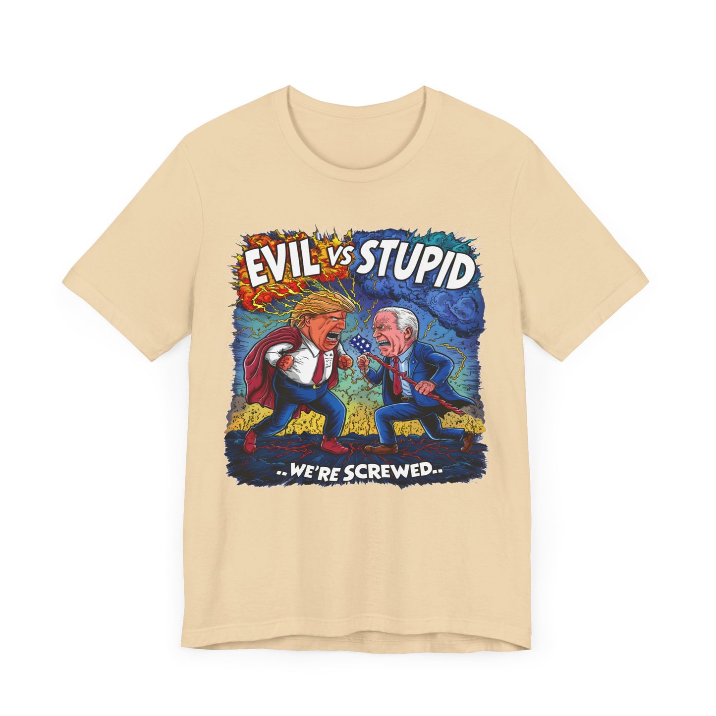 Evil Vs. Stupid - Political - T-Shirt by Stichas T-Shirt Company