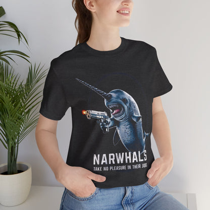 Narwhal Takes No Pleasure in His Job. Narwhal Assassin - Funny T-Shirt by Stichas T-Shirt Company