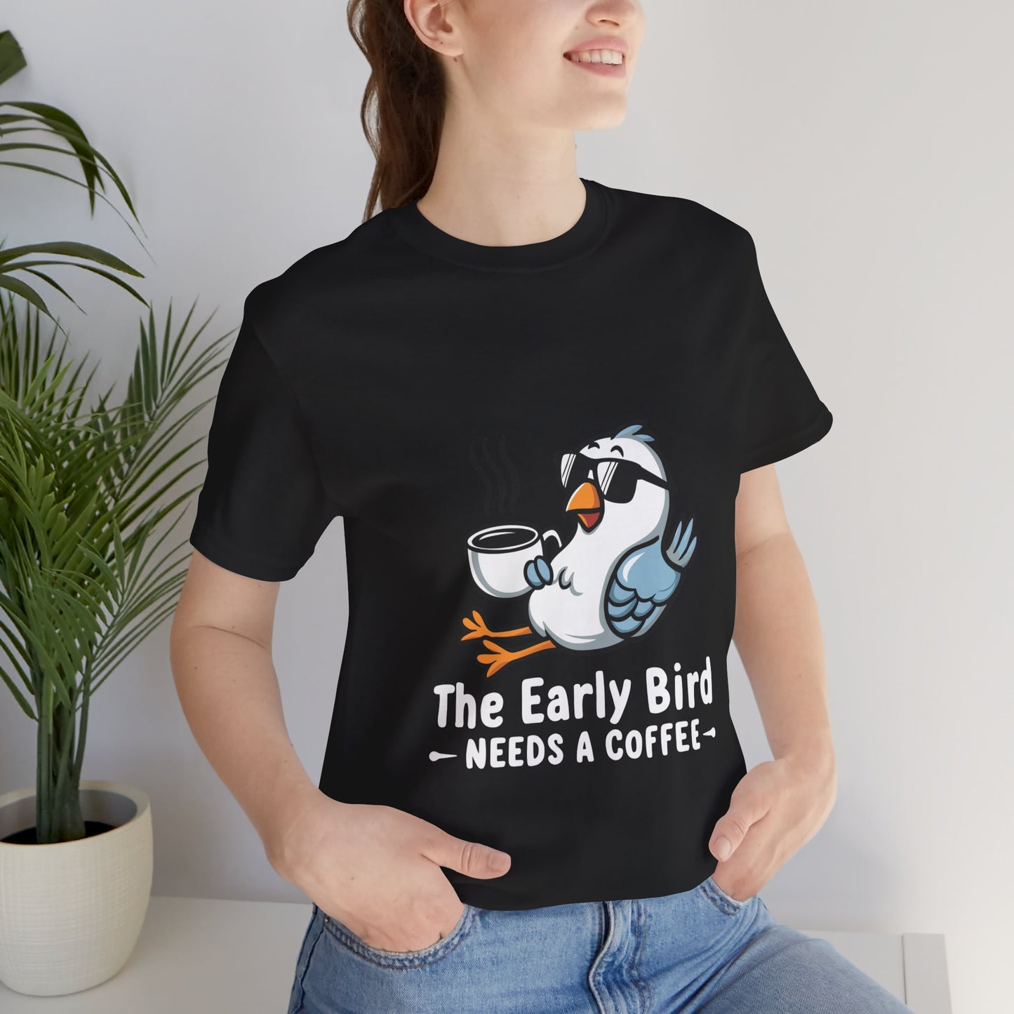 The Early Bird Needs a Coffee - Funny Morning Bird T-Shirt by Stichas T-Shirt Company