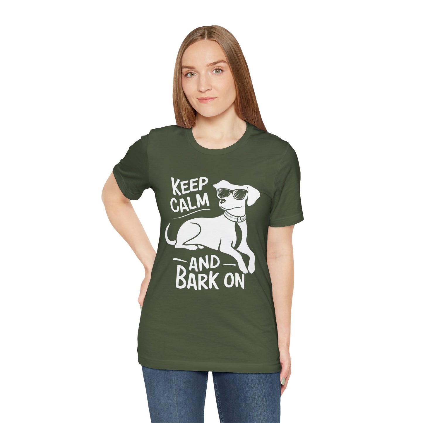 Keep Calm and Bark On - Funny Dog Lover T-Shirt by Stichas T-Shirt Company