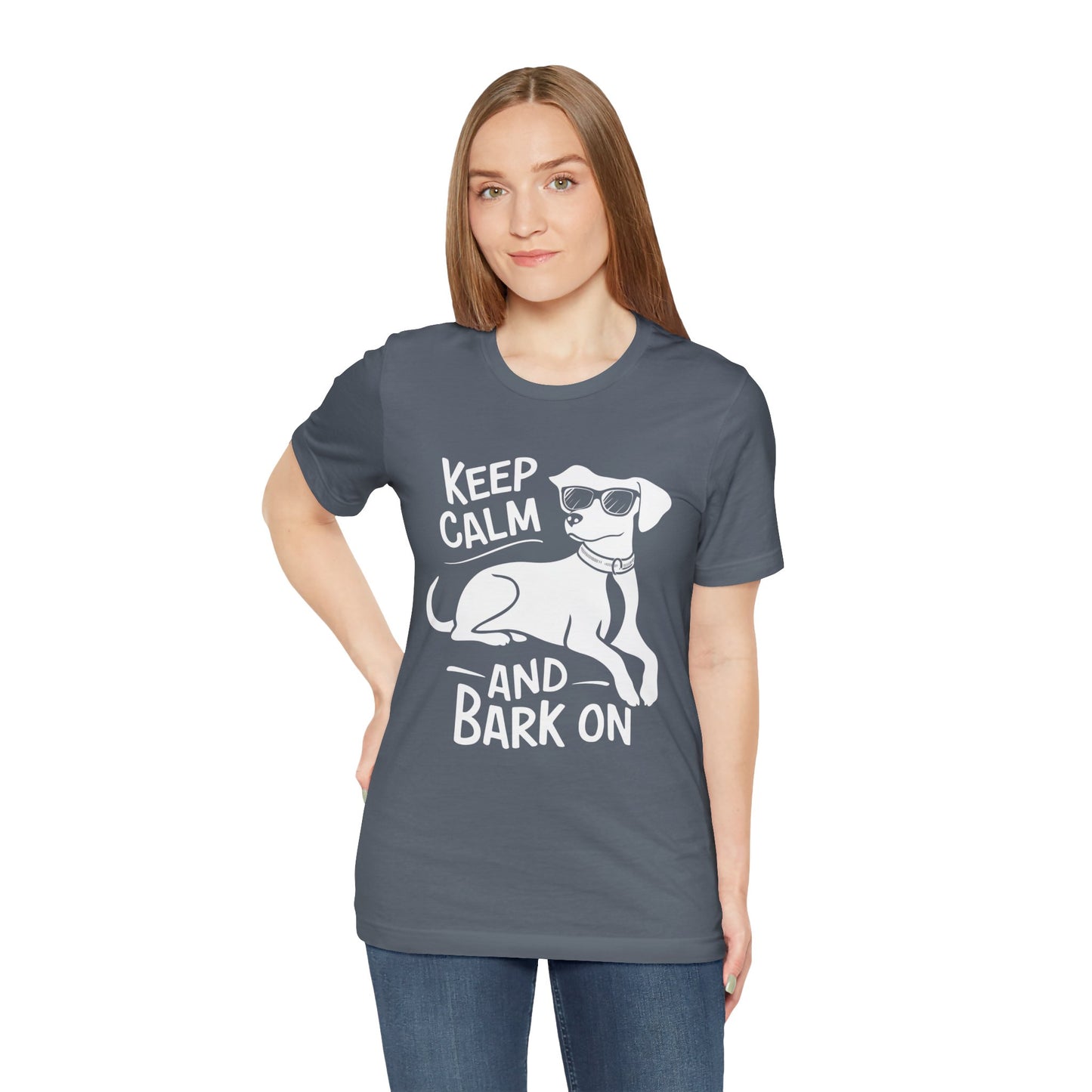 Keep Calm and Bark On - Funny Dog Lover T-Shirt by Stichas T-Shirt Company