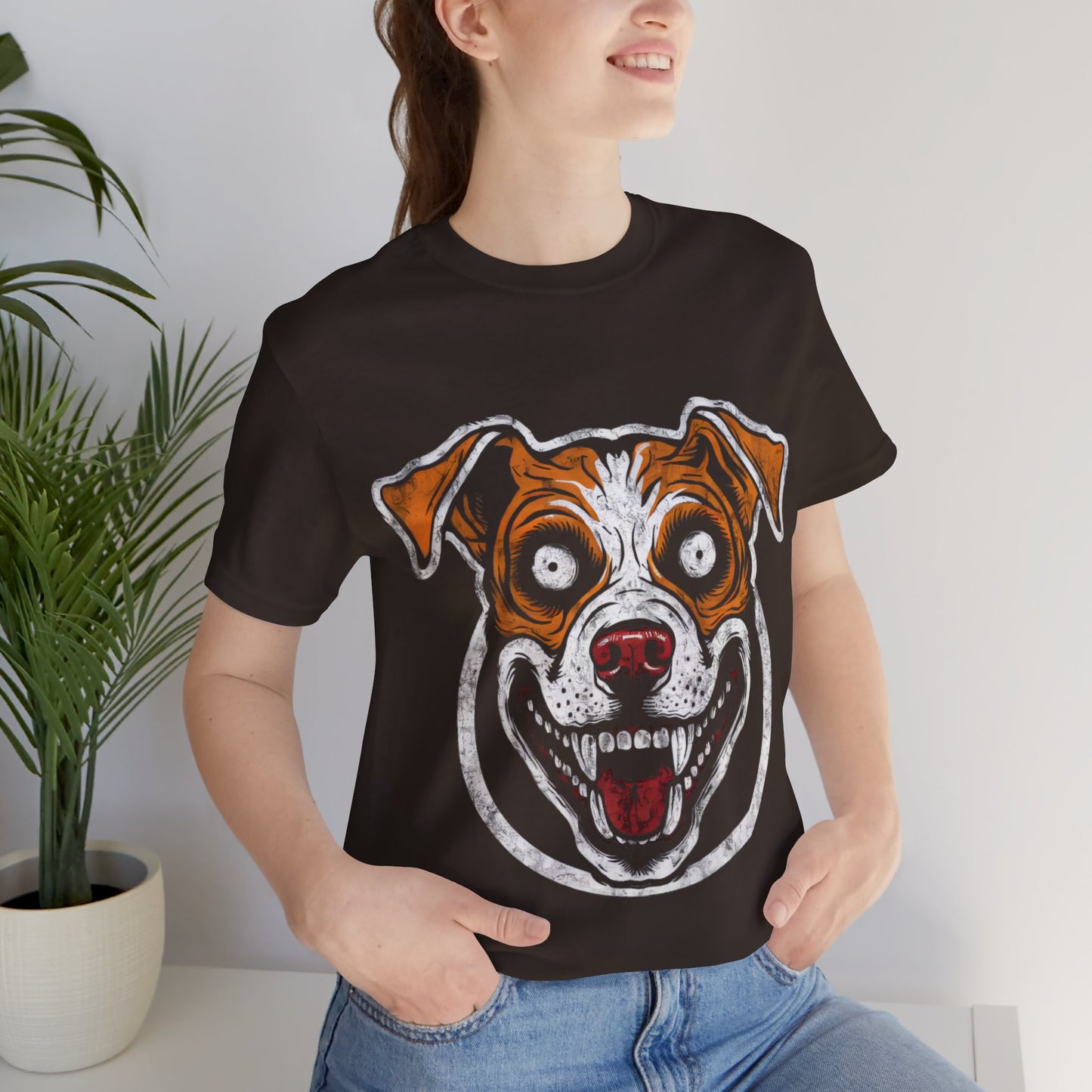 Crazy Dog Face - Funny T-Shirt by Stichas T-Shirt Company