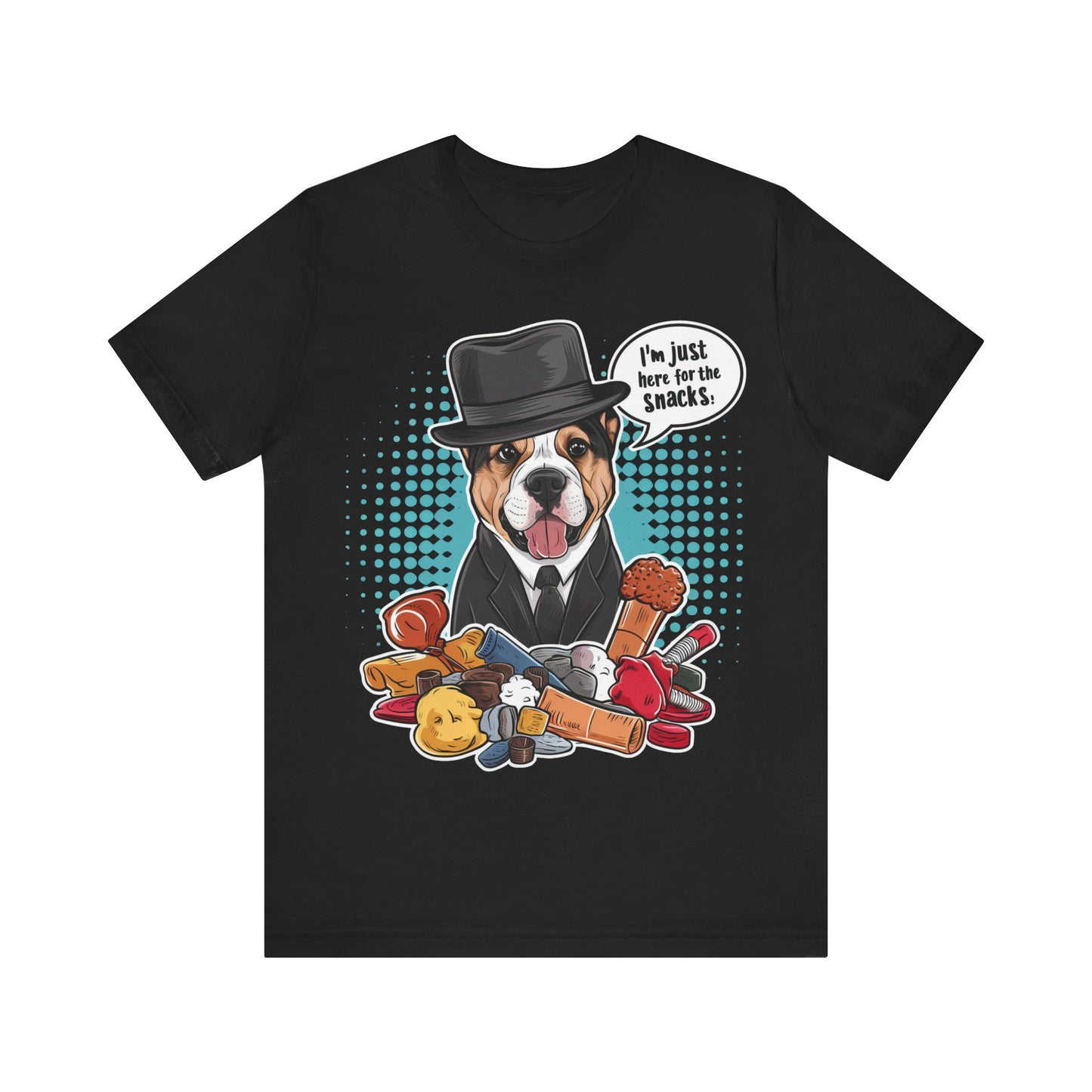 I’m Just Here for the Snacks – Dog Lover T-Shirt by Stichas T-Shirt Company