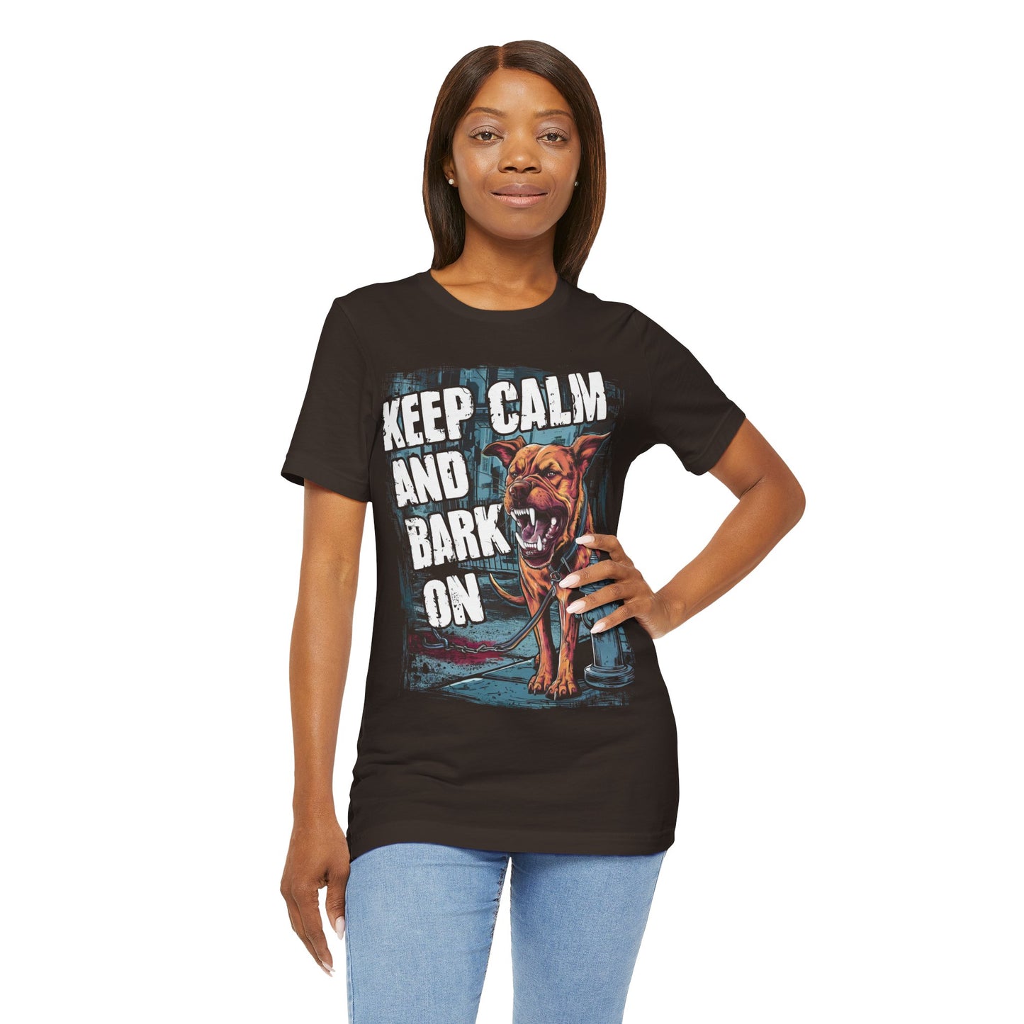 Tough Keep Calm and Bark On - Dog Lover’s T-Shirt by Stichas T-Shirt Company