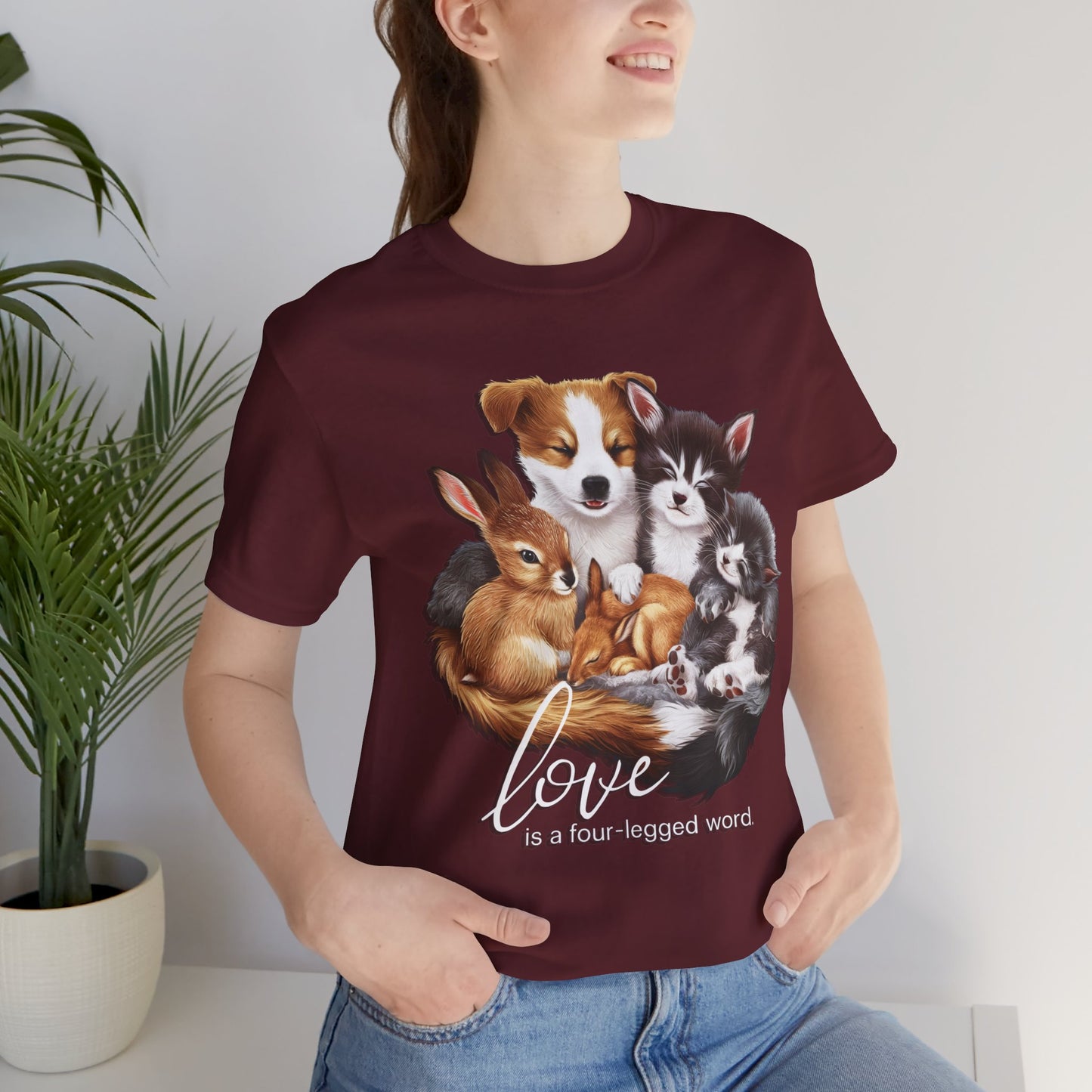 Love is a Four-Legged Word – Heartwarming Animal Lover T-Shirt by Stichas T-Shirt Company