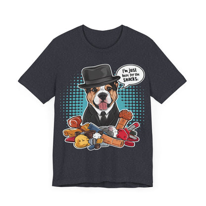 I’m Just Here for the Snacks – Dog Lover T-Shirt by Stichas T-Shirt Company