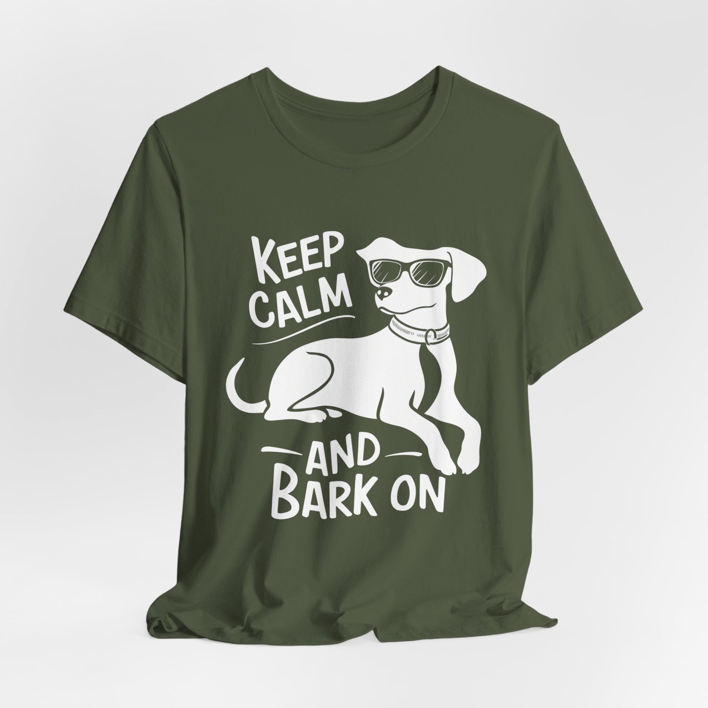 Keep Calm and Bark On - Funny Dog Lover T-Shirt by Stichas T-Shirt Company