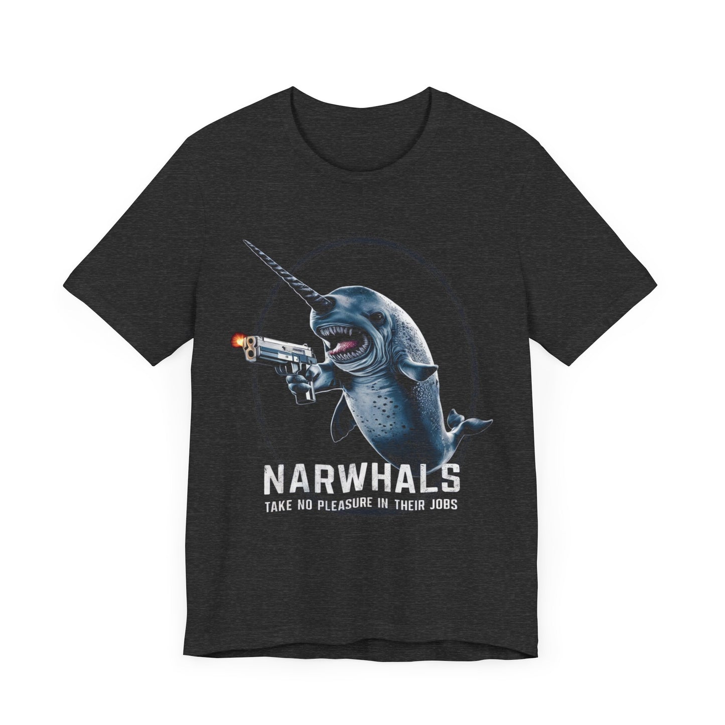 Narwhal Takes No Pleasure in His Job. Narwhal Assassin - Funny T-Shirt by Stichas T-Shirt Company