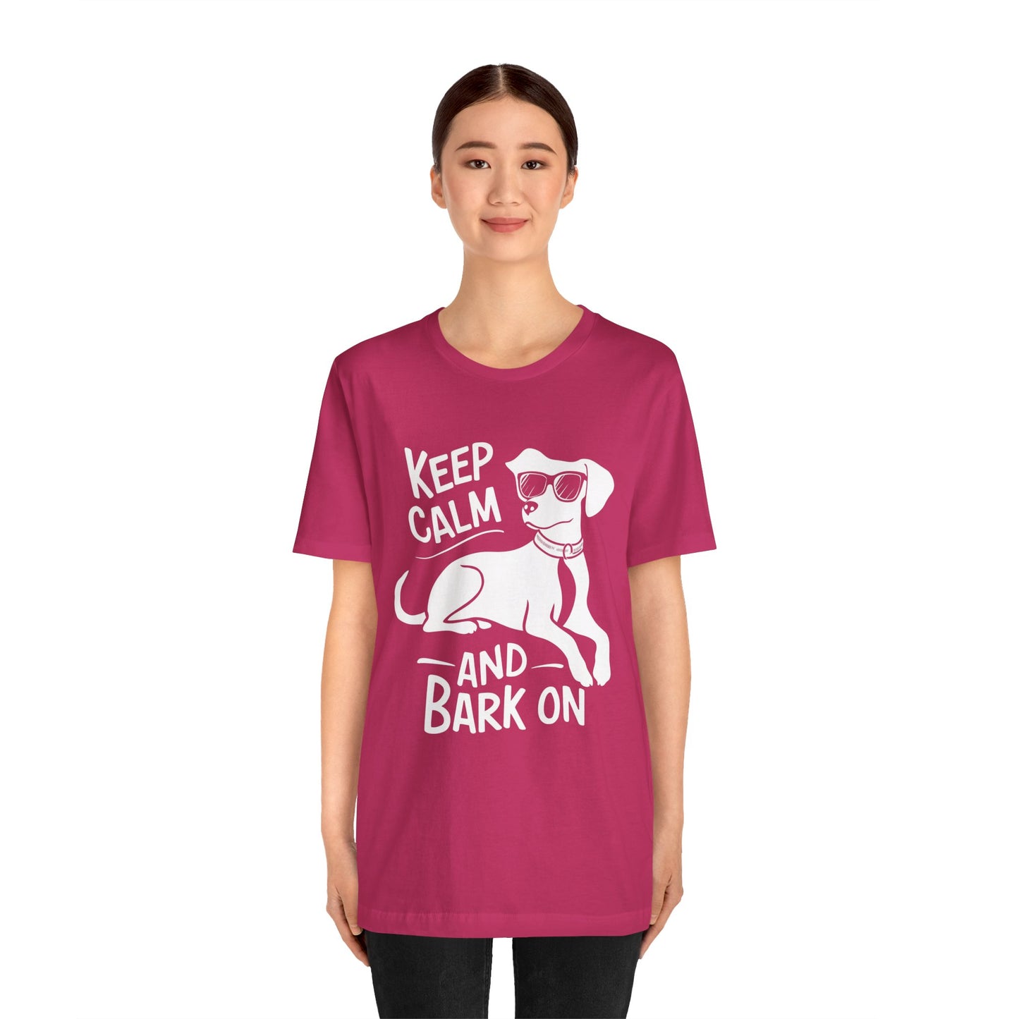 Keep Calm and Bark On - Funny Dog Lover T-Shirt by Stichas T-Shirt Company