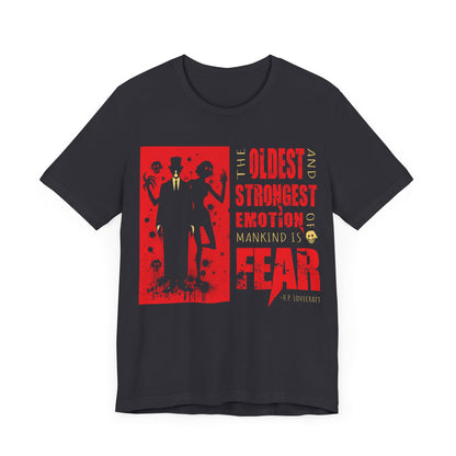 The Oldest Emotion is Fear – H.P. Lovecraft Nameless Horror T-Shirt by Stichas T-Shirt Company