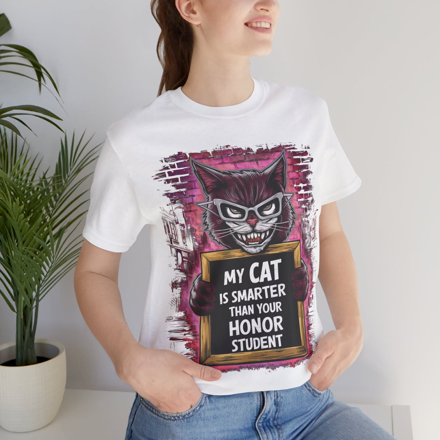 My Cat is Smarter Than Your Honor Student - Cat Lover’s T-Shirt by Stichas T-Shirt Company