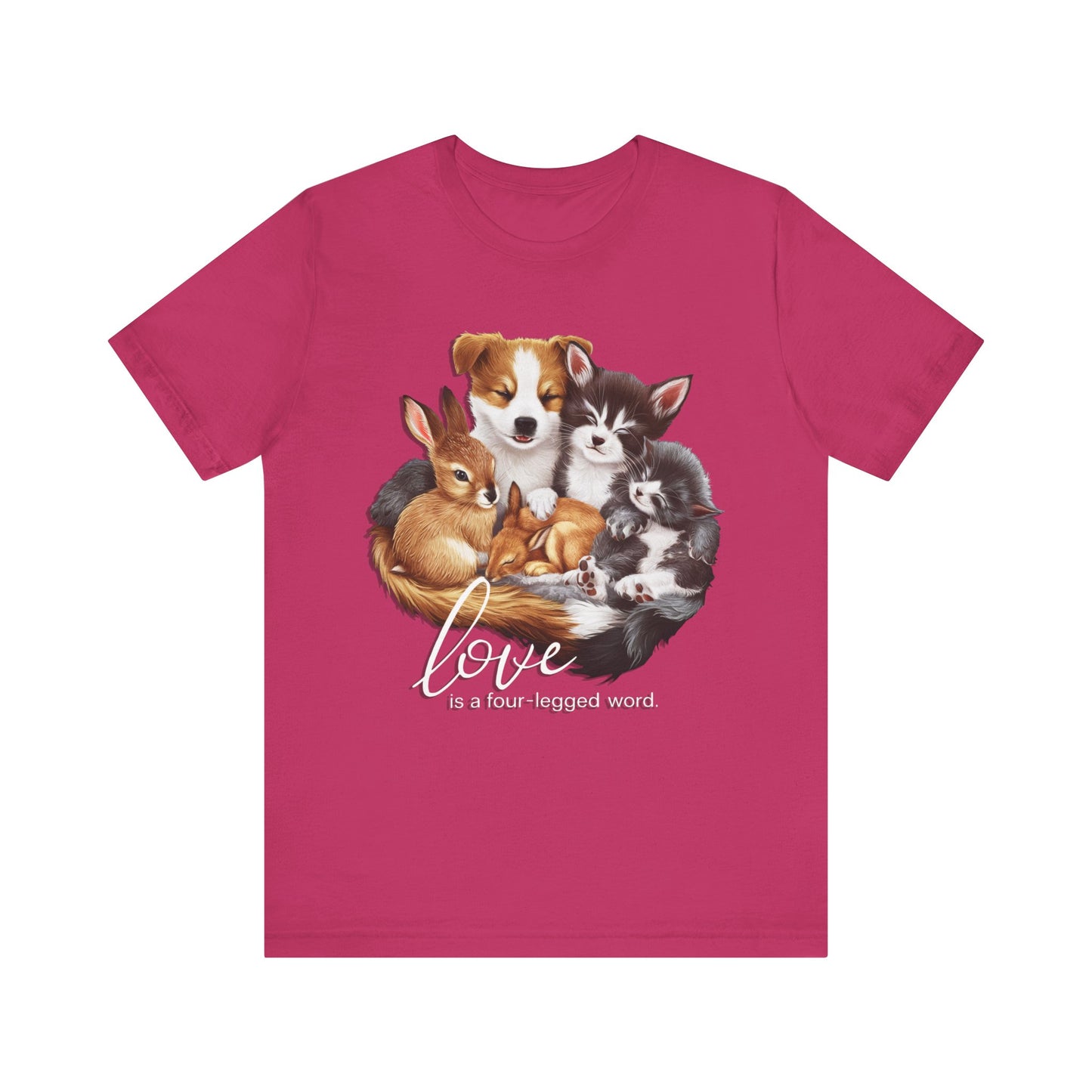 Love is a Four-Legged Word – Heartwarming Animal Lover T-Shirt by Stichas T-Shirt Company