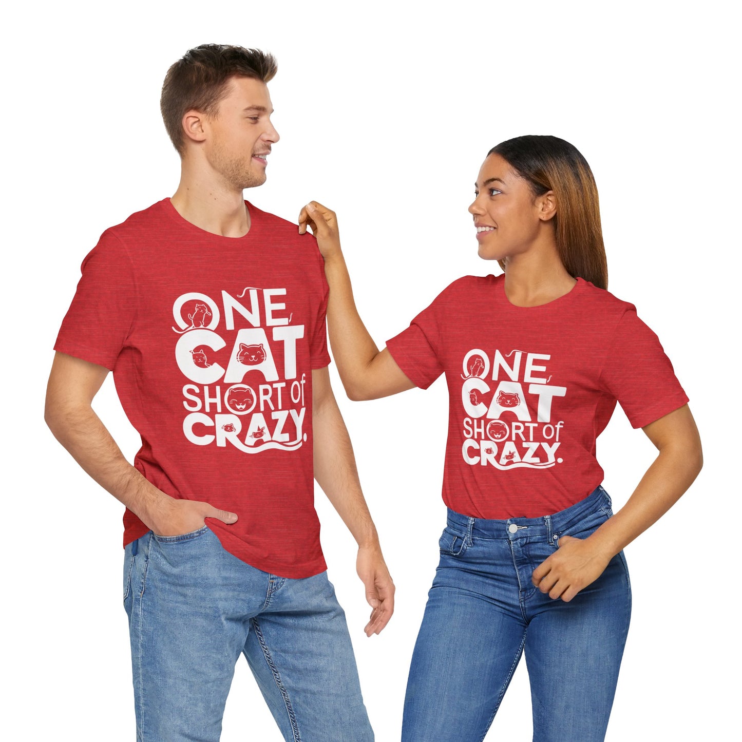 One Cat Short of Crazy - Funny Cat Lover T-Shirt by Stichas T-Shirt Company