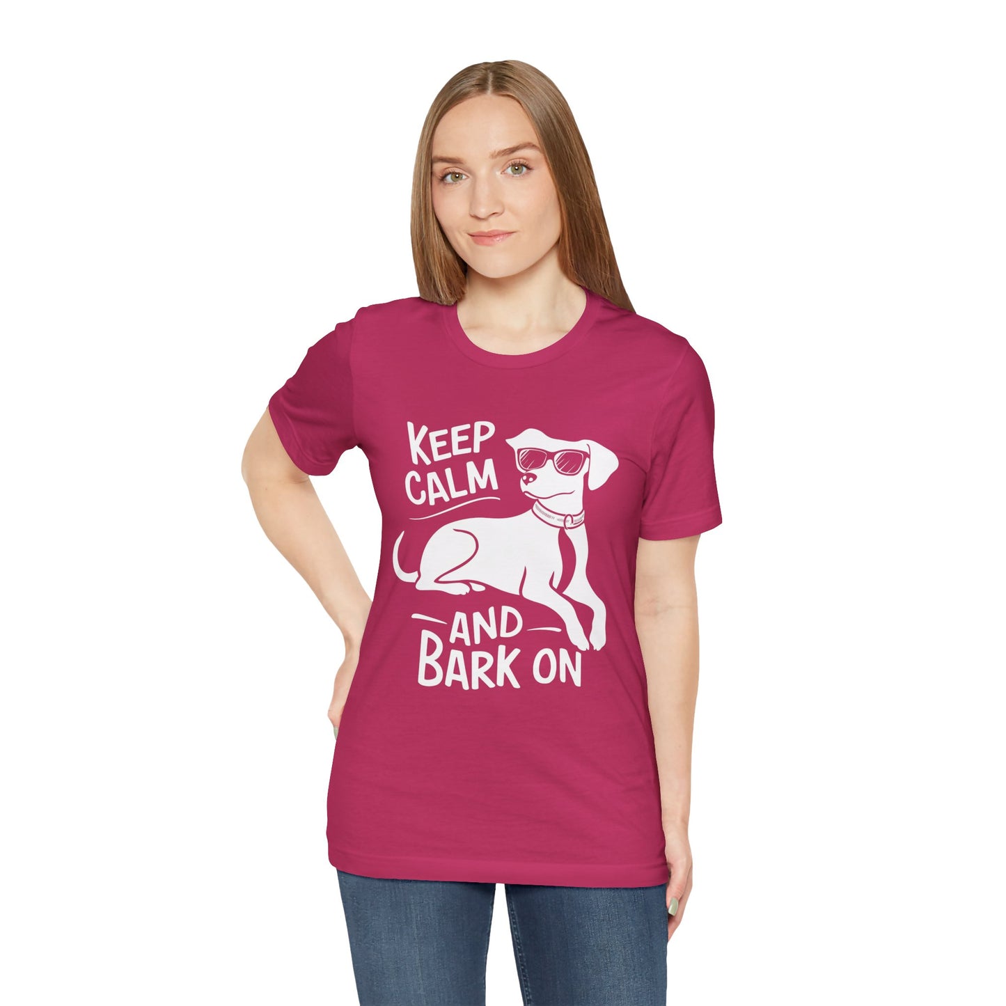 Keep Calm and Bark On - Funny Dog Lover T-Shirt by Stichas T-Shirt Company