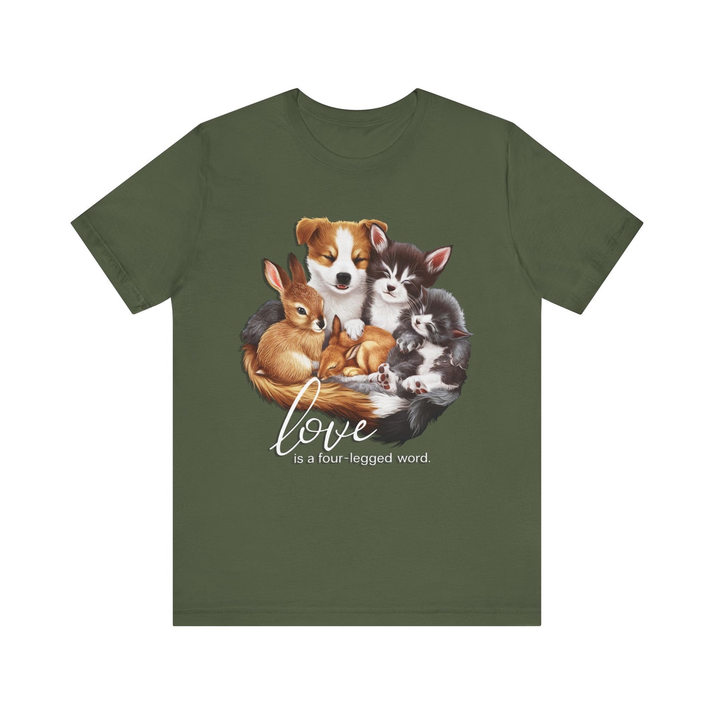 Love is a Four-Legged Word – Heartwarming Animal Lover T-Shirt by Stichas T-Shirt Company